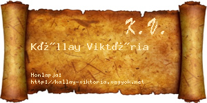 Kállay Viktória névjegykártya